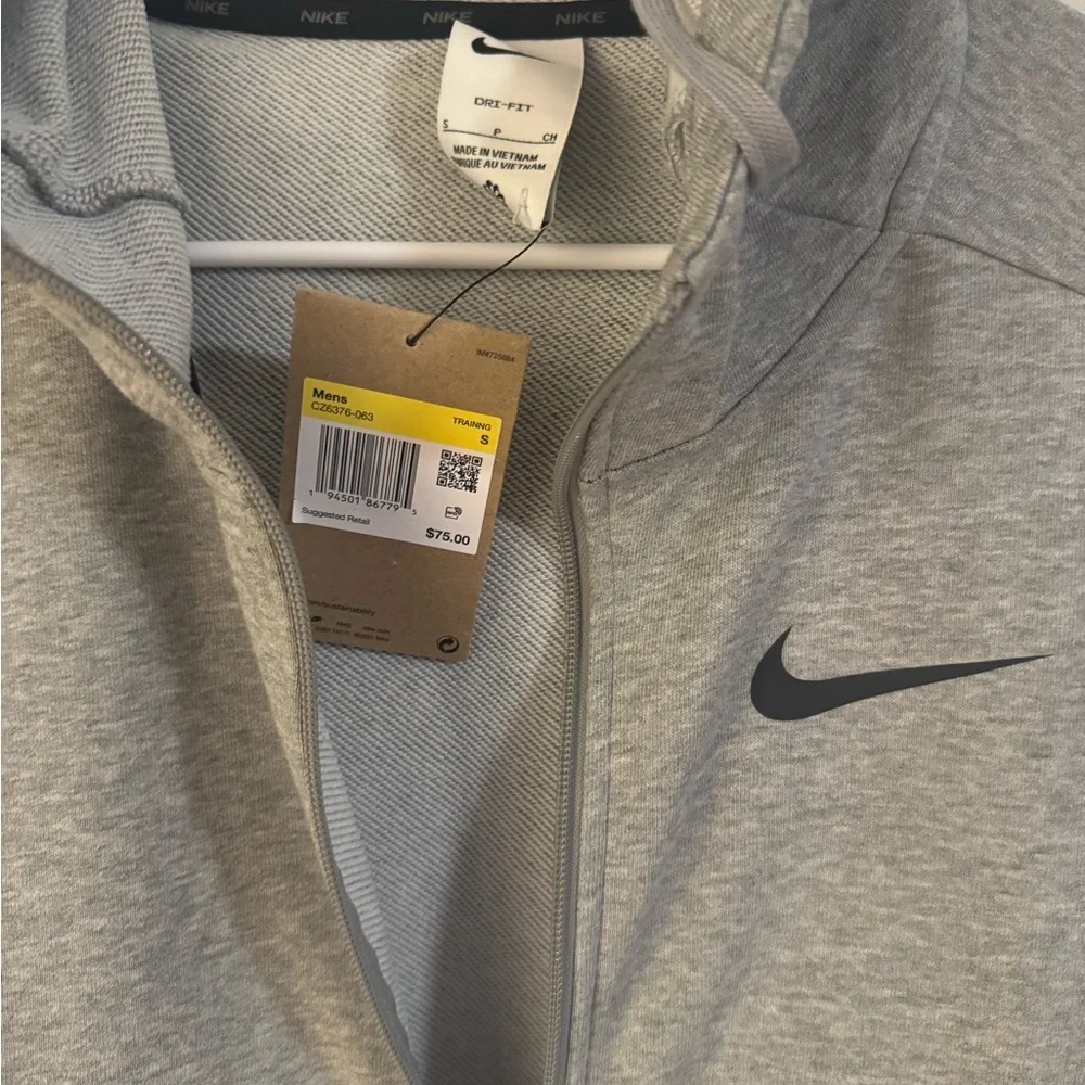 Nike Men's Heather Gray Full-Zip Hoodie - Picture 3 of 5